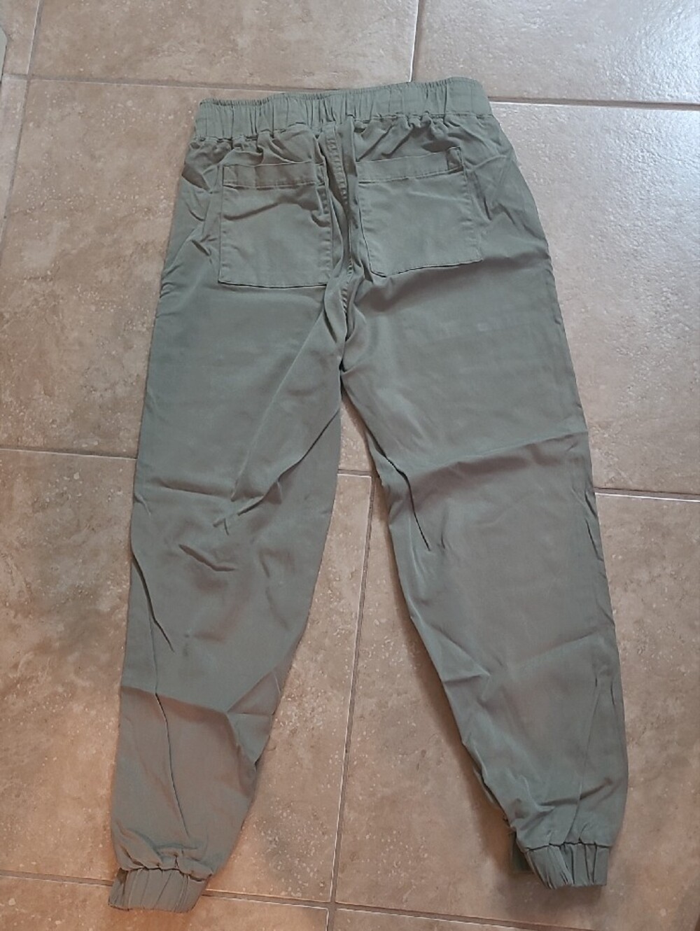 Women's Olive Drawstring Jogger Pants - Picture 2 of 2